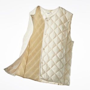 Uniqlo Pufftech Quilted Vest | Ivory | Medium